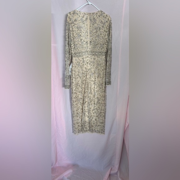 Mac Duggal 10812 NWT BEADED TEA LENGTH DRESS W/ SHEER SLEEVES - Picture 5 of 15